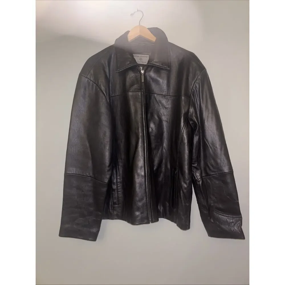 Boston Harbour Outdoorwear soft leather jacket, fully lined, Size Large
